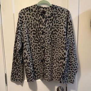 J. Jill Women's Wearever Leopard-Pattern Cardigan Size XLT
